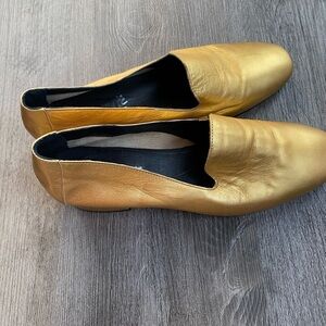 Super, Soft Leather Gold Loafers